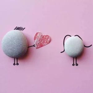 Artwork made from two pebbles