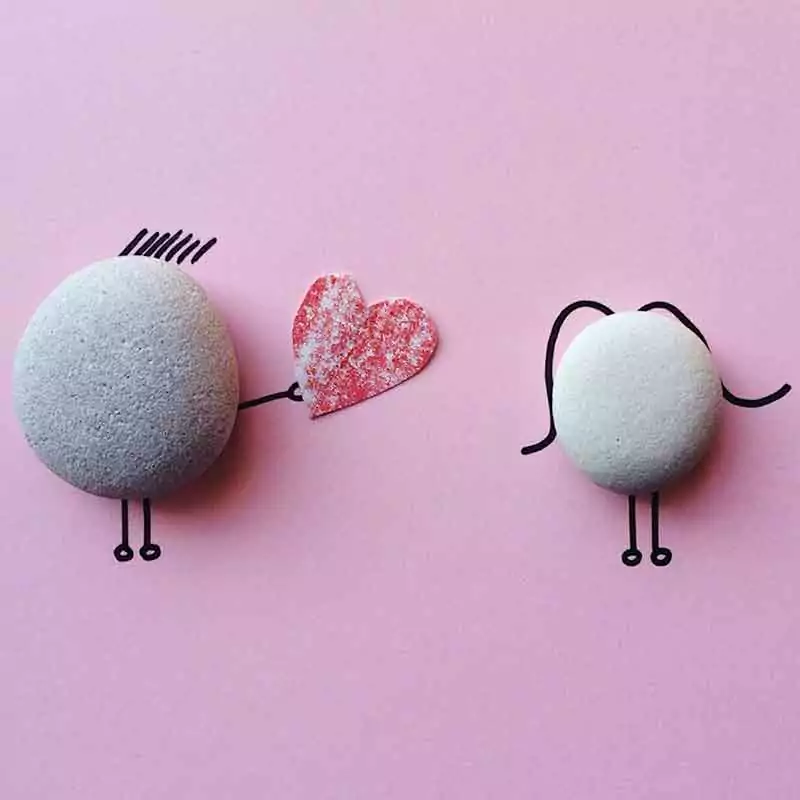 Artwork made from two pebbles